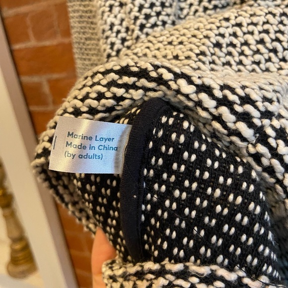 Marine Layer Birdseye Blazer in Black & White Contrast, S - Picture 6 of 6